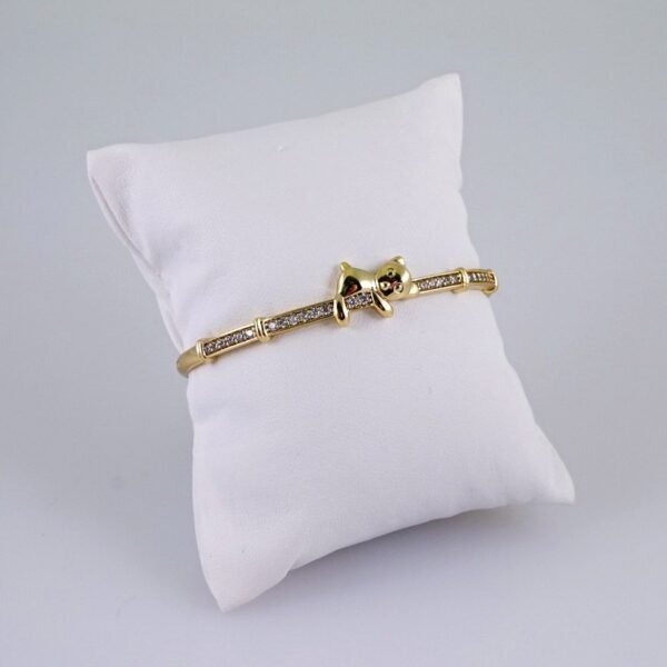 Women Bangles/ Pulsos Dama/ Zircon Stone/ 14K Real Color// P345
