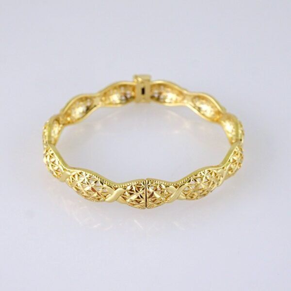 Women's Bangle - Pulso Dama - Zircon Stone - 14K Real Color - Stainless Steel - P363 - Image 2
