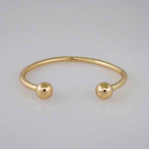 Bangles/ Pulsos/Plain/  925 Silver Whit Gold Plated/  14K Real Color// P925P03 - Image 2