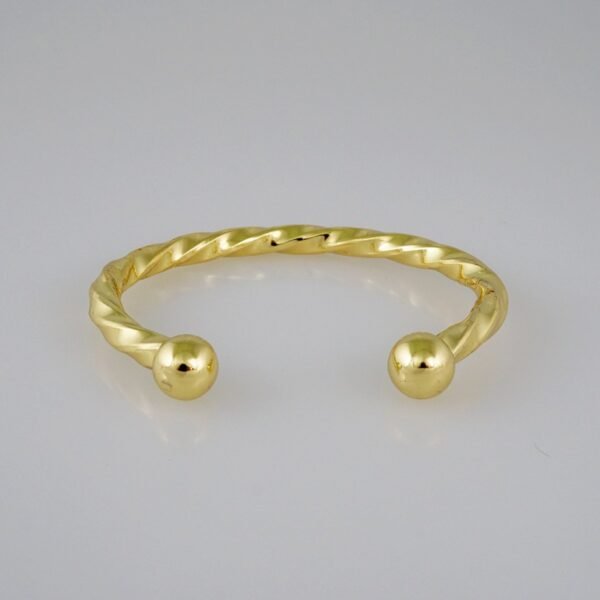 Bangles/ Pulsos/Plain/  925 Silver Whit Gold Plated/  14K Real Color// P925P04 - Image 2