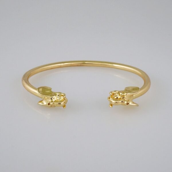 Bangles/ Pulsos/Plain/  925 Silver Whit Gold Plated/  14K Real Color// P925P06 - Image 2