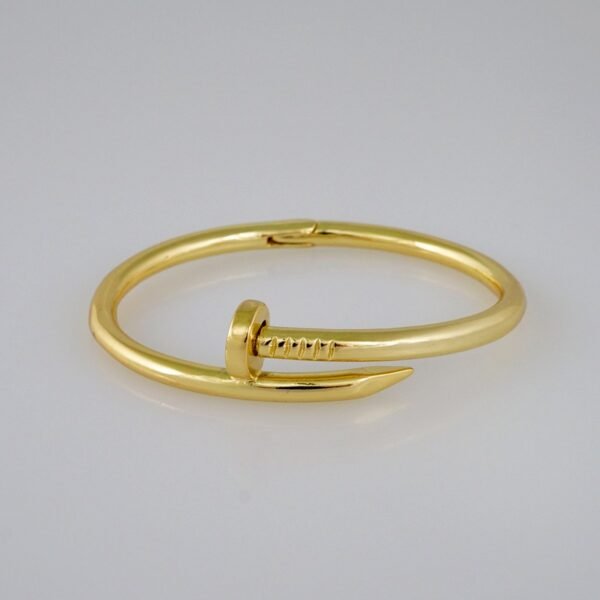 Bangles/ Pulsos/Plain/  925 Silver Whit Gold Plated/  14K Real Color// P925P07 - Image 2