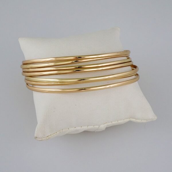 Bangles/ Pulsos/Plain/  925 Silver Whit Gold Plated/  14K Real Color// P925P08