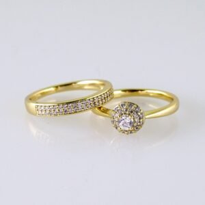 Women Ring/ Anillos Damas/ Wedding Ring/ Zircon Stone/ 14K Real Color// R0103E