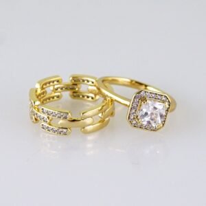 Women Ring/ Anillos Damas/ Wedding Ring/ Zircon Stone/ 14K Real Color// R0104E