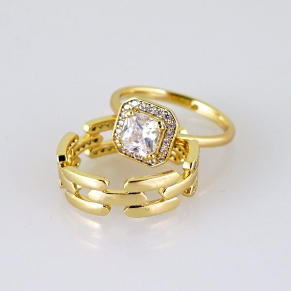 Women Ring/ Anillos Damas/ Wedding Ring/ Zircon Stone/ 14K Real Color// R0104E - Image 2