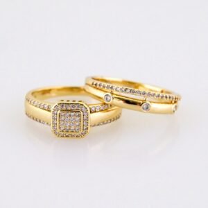 Women Ring/ Anillos Damas/ Wedding Ring/ Zircon Stone/ 14K Real Color// R0107E