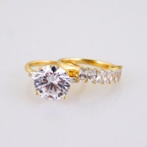 Women Ring/ Anillos Damas/ Wedding Ring/ Zircon Stone/ 14K Real Color// R0108E