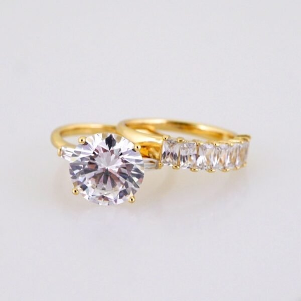 Women Ring/ Anillos Damas/ Wedding Ring/ Zircon Stone/ 14K Real Color// R0108E