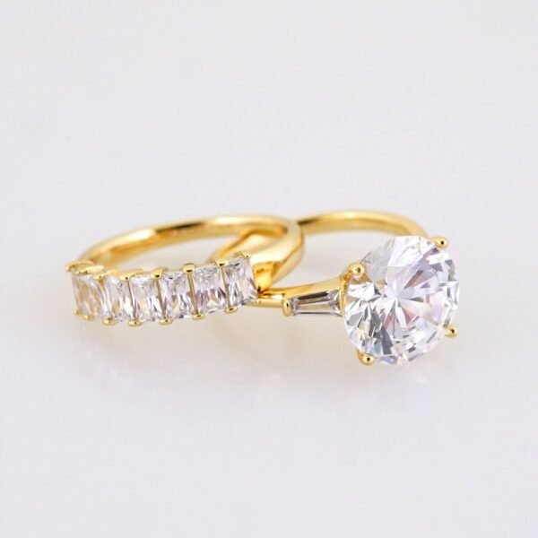 Women Ring/ Anillos Damas/ Wedding Ring/ Zircon Stone/ 14K Real Color// R0108E - Image 2