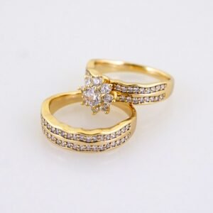 Women Ring/ Anillos Damas/ Wedding Ring/ Zircon Stone/ 14K Real Color// R0109E