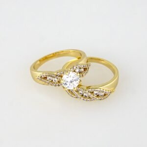 R059E Ring - Anillos - Wedding Ring - Zircon Stone - 14K Real Color