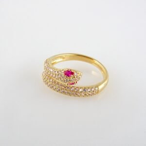 R061 Ring - Anillos - 14K Real Color - Zircon Stone - Ajustable