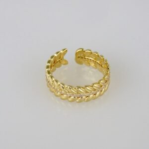 R066 Ring - Anillos - 14K Real Color - Zircon Stone - Ajustable
