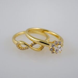 Women Ring/ Anillos Damas/ Wedding Ring/ Zircon Stone/ 14K Real Color// R081E