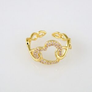 R082 Ring - Anillos - Zircon Stone - 14K Real Color - Ajustable