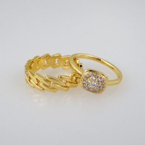 Women Ring/ Anillos Damas/ Wedding Ring/ Zircon Stone/ 14K Real Color// R083E