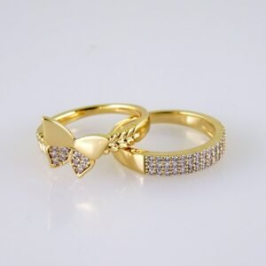 Women Ring/ Anillos Damas/ Wedding Ring/  Zircon Stone/  14K Real Color// R094E