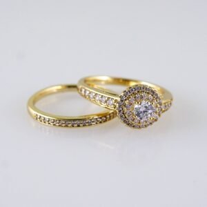 Women Ring/ Anillos Damas/ Wedding Ring/ Zircon Stone/ 14K Real Color// R096E