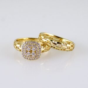 Women Ring/ Anillos Damas/ Wedding Ring/ Zircon Stone/ 14K Real Color// R098E