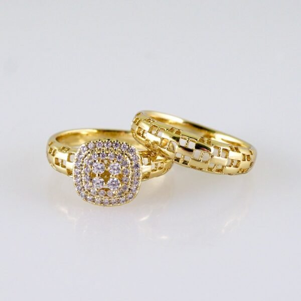 Women Ring/ Anillos Damas/ Wedding Ring/ Zircon Stone/ 14K Real Color// R098E