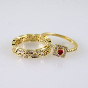 Women Ring/ Anillos Damas/ Wedding Ring/ Zircon Stone/ 14K Real Color// R0102E