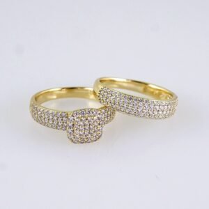 R111E RING - ANILLO - Zircon Stone - 14K Real Color - Wedding
