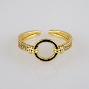 R122 Ring - Anillos Damas - 14K Real Color - Zircon Stone/ Ajustable