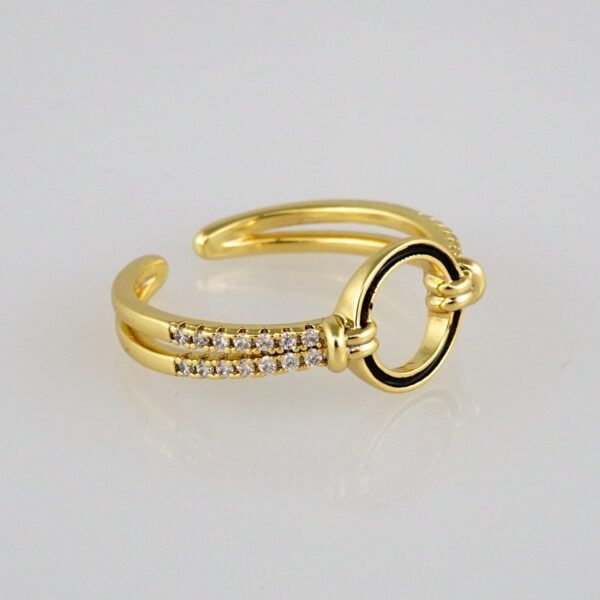 R122 Ring - Anillos Damas - 14K Real Color - Zircon Stone/ Ajustable - Image 2