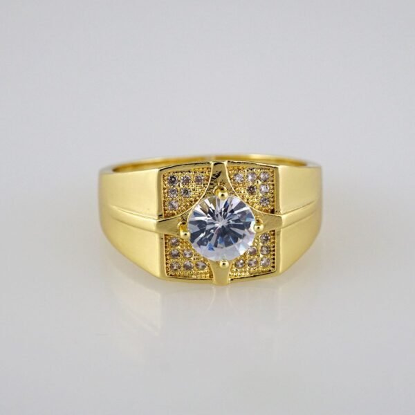 Men Ring/ Anillos Caballero/  14K Real Color/ Zircon Stone// R222