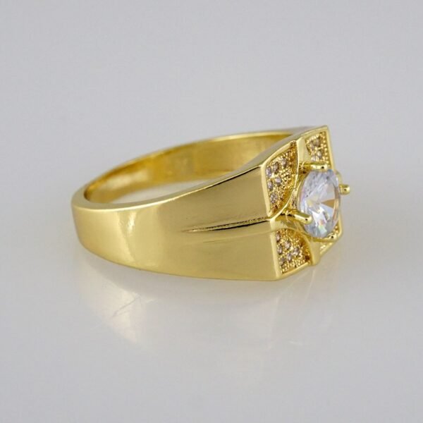 Men Ring/ Anillos Caballero/  14K Real Color/ Zircon Stone// R222 - Image 2