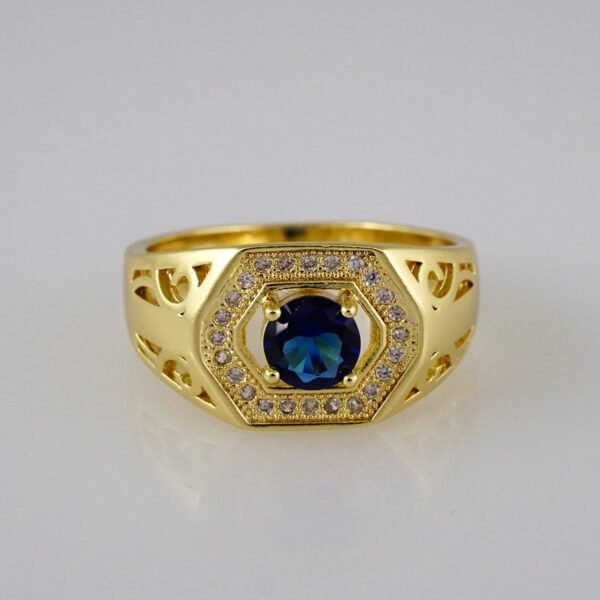 Men Ring/ Anillos Hombre/ 14K Real Color/ Zircon Stone// R237