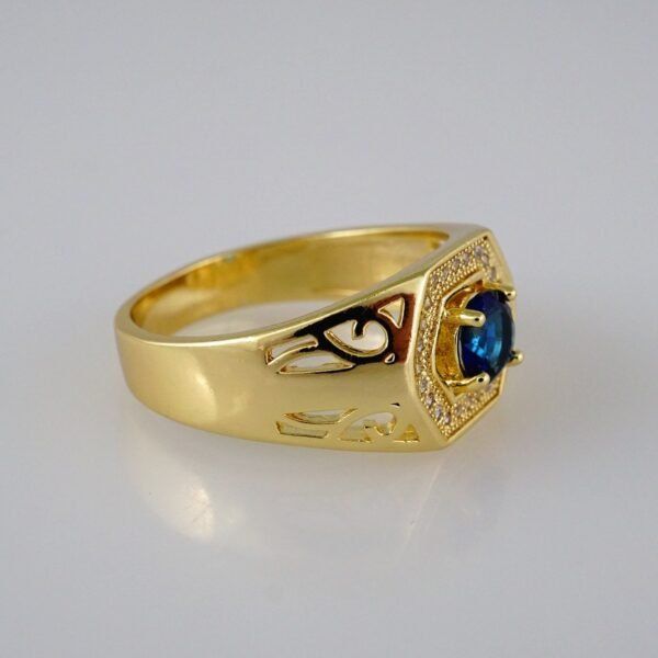 Men Ring/ Anillos Hombre/ 14K Real Color/ Zircon Stone// R237 - Image 2
