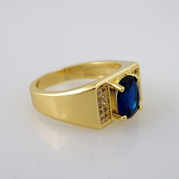 Men Ring/ Anillos Hombre/   14K Real Color/  Zircon Stone// R240 - Image 2