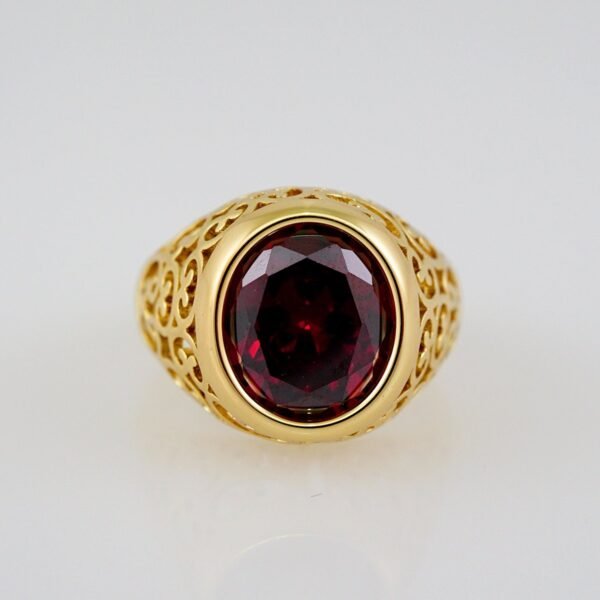 Men Ring/ Anillos Hombre/  14K Real Color/ Zircon Stone// R349