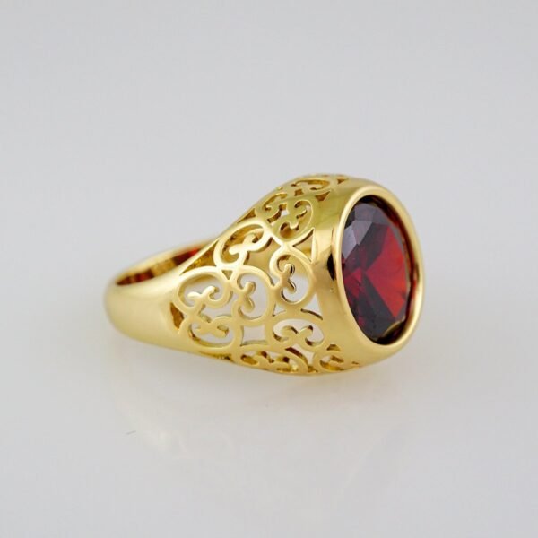 Men Ring/ Anillos Hombre/  14K Real Color/ Zircon Stone// R349 - Image 2