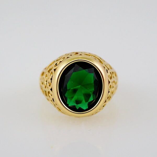 Men Ring/ Anillos Hombre/  14K Real Color/  Zircon Stone// R350