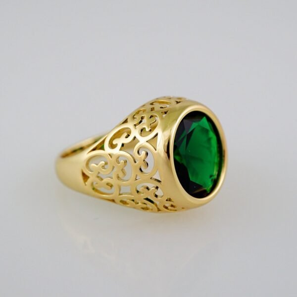 Men Ring/ Anillos Hombre/  14K Real Color/  Zircon Stone// R350 - Image 2