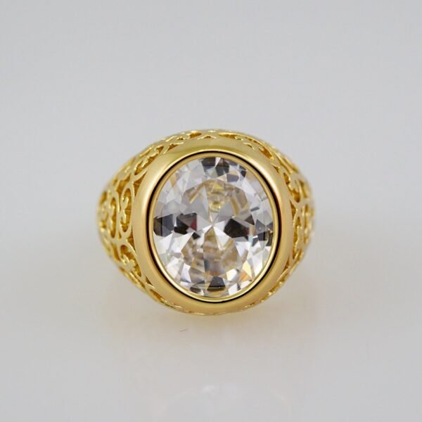 Men Ring/ Anillos Hombre/  14K Real Color/  Zircon Stone// R351