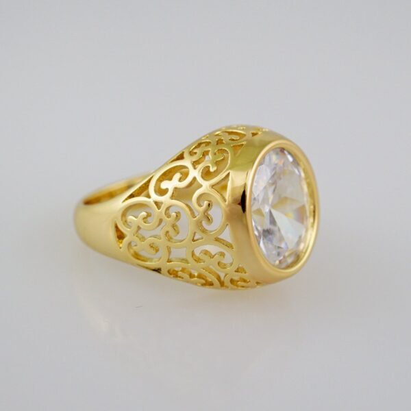 Men Ring/ Anillos Hombre/  14K Real Color/  Zircon Stone// R351 - Image 2