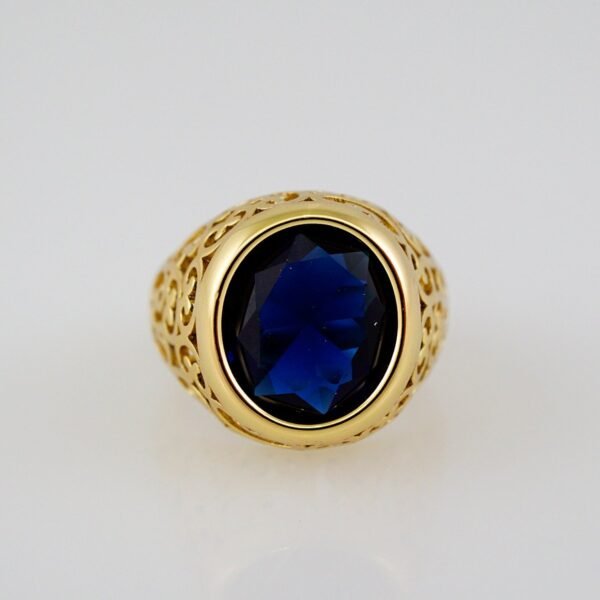 Men Ring/ Anillos Hombre/  14K Real Color/  Zircon Stone// R352