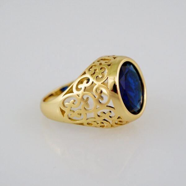 Men Ring/ Anillos Hombre/  14K Real Color/  Zircon Stone// R352 - Image 2