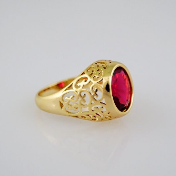 Men Ring/ Anillos Hombre/  14K Real Color/  Zircon Stone // R353 - Image 2