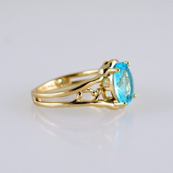 Women Ring/ Anillos Damas/  14K Real Color/  Zircon Stone// R566 - Image 2