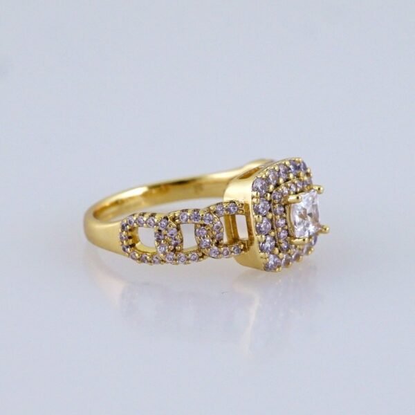 Women Ring/ Anillos Damas/ 14K Real Color/ Zircon Stone// R608 - Image 2