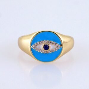 Women Ring/ Anillos Damas/ 14K Real Color/ Zircon Stone// R609