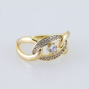 Women Ring/ Anillos Damas/ 14K Real Color/ Zircon Stone// R613