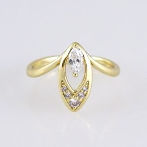 R638 RING - ANILLO - Zircon Stone - 14K Real Color