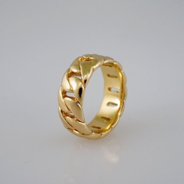 Men Ring/ Anillos Hombre/  925 Silver Whit Gold Plated/ Plain// R925P01 - Image 2