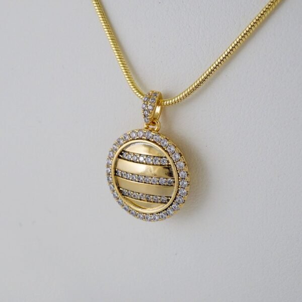 Cadenas & Colgantes & Earrings/ Chain W/Pendants /  14K Real Color/  Zircon Stone/  3mmx45cm// SET912 - Image 2